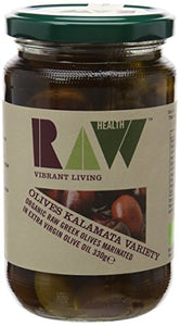 Raw Health Organic Kalamata Olives In Olive Oil 330g (Pack of 2)