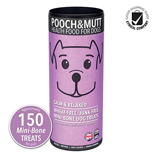 Pooch & Mutt - Mini-Bone Dog Treats (Wheat free & Junk free) - Calm & Relaxed, 3x125g