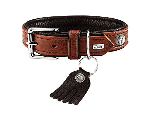 Collar Cody, 60 Bison Leather, Cognac/Dark Brown | Hunter
