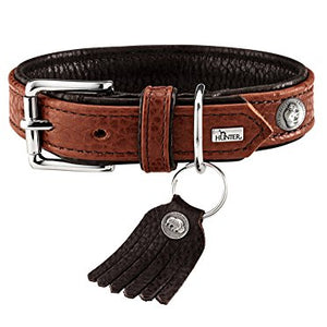 Collar Cody, 60 Bison Leather, Cognac/Dark Brown | Hunter