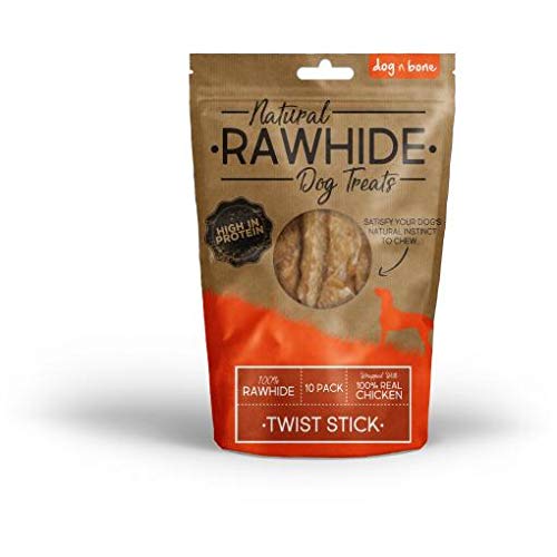 Dog'N'Bone Rawhide Twist Stick With Chicken 10Pk