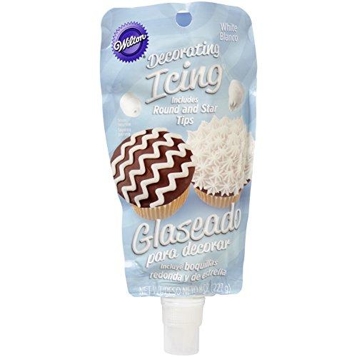 Wilton 704-0187 Icing 8oz Pouch W/Tips, White