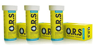 O.R.S Hydration Tablets Lemon Flavour 3 x 12 Tablets (Tube)