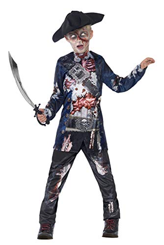 Smiffys Tween Boy's Jolly Rotten Pirate, Top, Trousers and Hat, Serious Fun, Colour: Multi-coloured, Size Tween, 44318