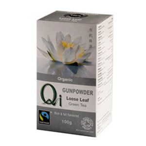 QI HERBAL HEALTH Organic Fairtrade Loose Leaf Gunpowder Tea 100g (PACK OF 1)