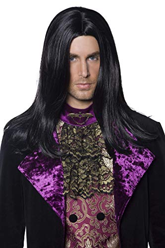 Smiffys Gothic Count Wig, Straight - Black, Long