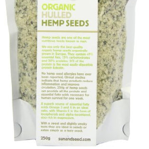 SUN & SEED Organic Hulled Hemp Seeds 250g (PACK OF 1)