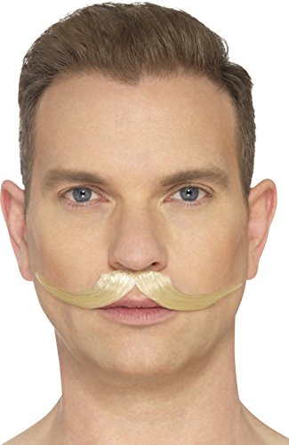 Smiffys 49634 The English Moustache, Blonde, One Size