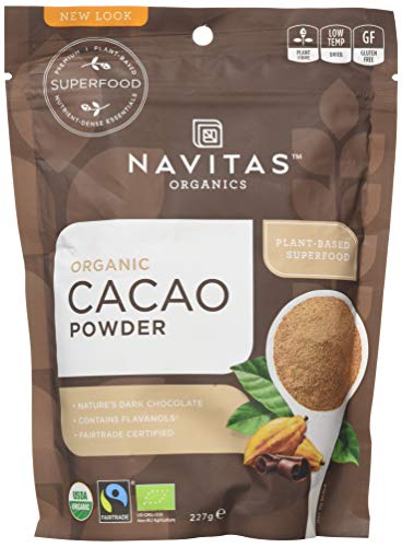 Navitas Organics Cacao Powder, 227 g Bag, Organic, Fair Trade, Gluten-Free