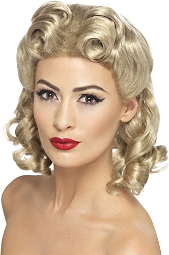 Smiffys 40's Sweetheart Wig with Curls - Blonde