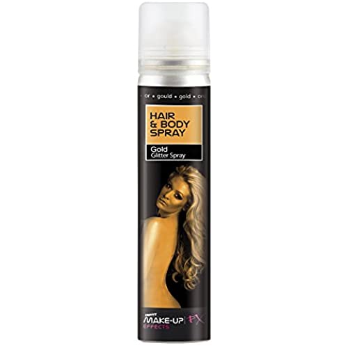 Smiffys 75 ml Hair and Body Spray Gold Glitter Can