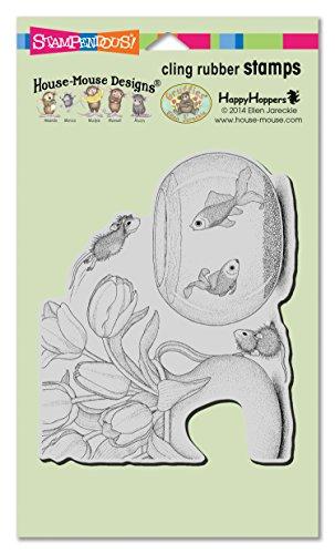 Stampendous House Mouse Cling Rubber Stamp Fish Bowl Dive