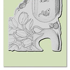 Stampendous House Mouse Cling Rubber Stamp Fish Bowl Dive