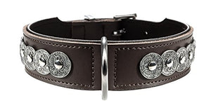 Collar Basic Rom 65 Coated Split Leather Brown/Black | Hunter