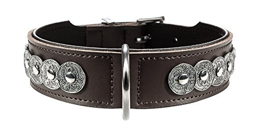 Collar Basic Rom 55 Coated Split Leather Brown/Black | Hunter
