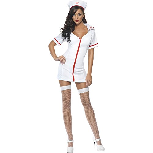 Fever Adult Women's No Nonsense Nurse Costume, Dress and Hat, Nurses, Size L, 22016