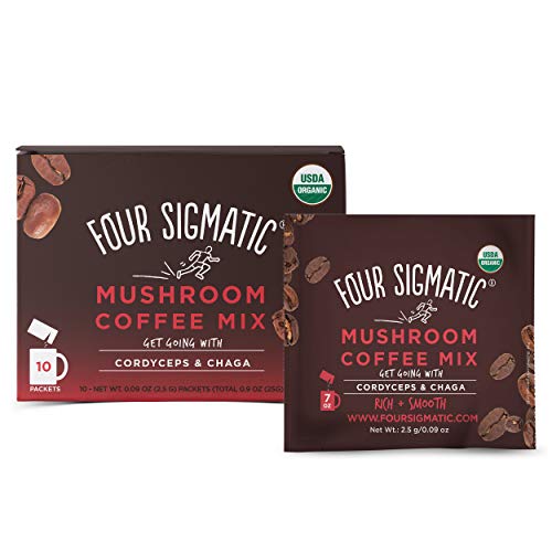 Four Sigmatic Foods Mushroom Coffee Mix with Cordyceps and Chaga 10 Sachets, 30 g