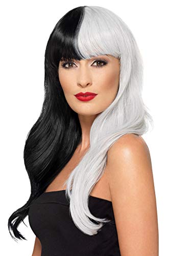 Smiffys Deluxe Wig, Half & Half With Fringe