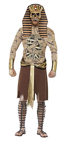 Smiffys Adult Men's Zombie Pharaoh Costume, Tabard, Arm Cuffs and Headpiece, Tomb of Doom, Halloween, Size: L, 40097