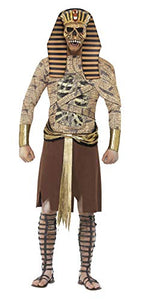 Smiffys Adult Men's Zombie Pharaoh Costume, Tabard, Arm Cuffs and Headpiece, Tomb of Doom, Halloween, Size: L, 40097