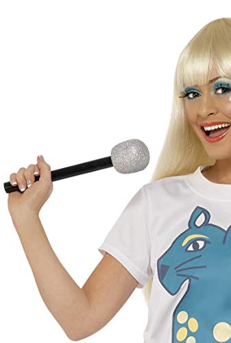 Smiffys Microphone Silver Glitter