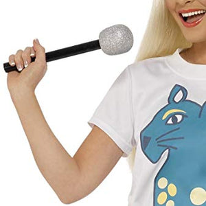 Smiffys Microphone Silver Glitter