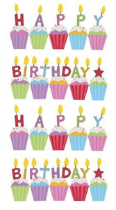 Sticko Classic Stickers, Birthday Cakes Glitter