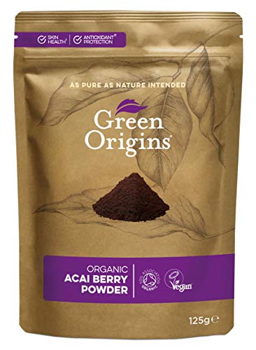 Green Origins Organic Acai Berry Powder, Freeze Dried, Raw 125g