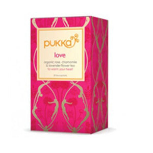 Pack of 2 x Pukka Herbal Teas Love Organic Rose Chamomile and Lavender Tea - Caffeine Free - 20 Bags