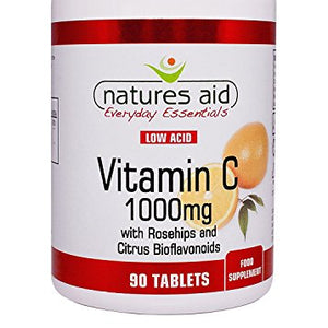 Natures Aid Vitamin C 1000mg Low Acid 90 tablet X 2 (Pack of 2)