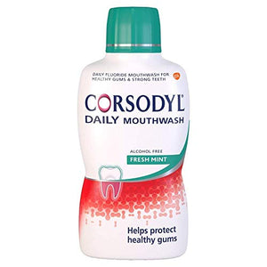 Corsodyl Mouthwash, Alcohol Free Daily Gum Care Mouthwash, Fresh Mint Flavour, 500 ml