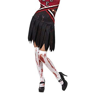 Smiffys Women's Zombie Cheerleader Costume, Dress & Pom Poms, Size: XS, Colour: Red and Black, 32902