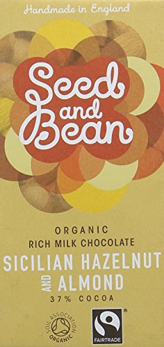 SEED & BEAN Organic & Fairtrade Milk Hazelnut & Almond Bar 85g (PACK OF 8)