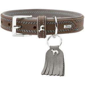 Collar Lucca, 40 Cow Nappa Leather, Walnut/Grey | Hunter