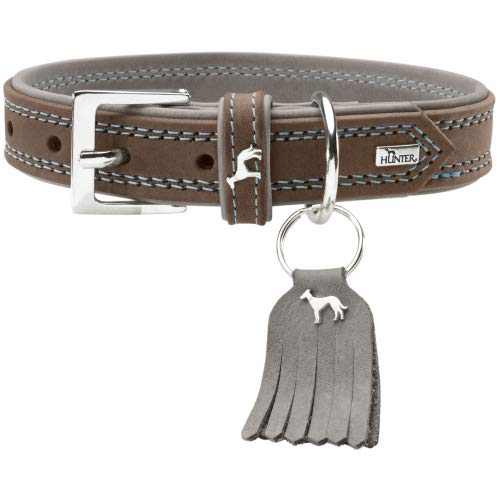 Collar Lucca, 60 Cow Nappa Leather, Walnut/Grey | Hunter