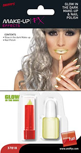 Smiffys Make-Up FX, GID Lipstick & Nail Polish Set