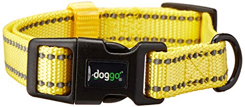 Doggo Reflective Nylon Dog Collar, Neon Yellow, Small | Doggo