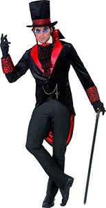 Smiffys Adult men's Dracula Costume, Jacket, Hat and Cravat, Legends of Evil, Halloween, Size M, 31990