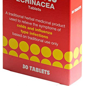 HRI Cold and Flu 338 to 450 Milligrams Echinacea Tablets. To Relieve the Symptoms of Cold and Flu. 30 Tablets