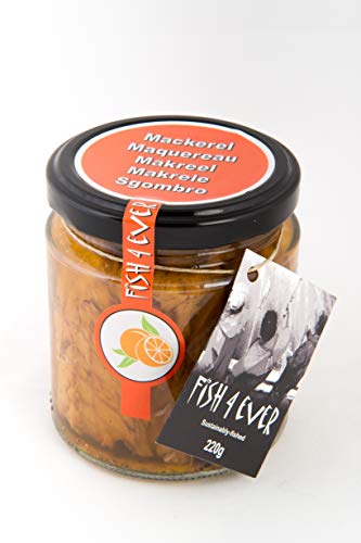 Fish 4 Ever Peppered Mackerel in Orange and Black Pepper, 220 g