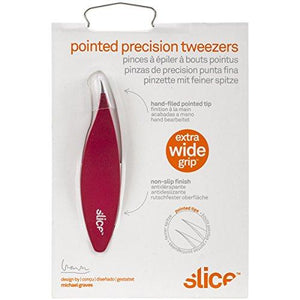 Slice 10456 Red Pointed Tip Precision Tweezers, Pack of 1
