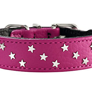 Collar Capri Mini Stars, 37 Raspberry/Black, Leather | Hunter