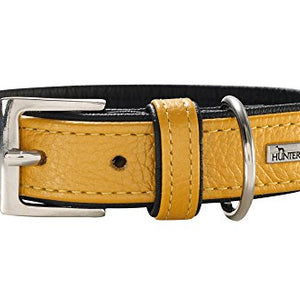 Collar Capri Pearl, 40 Yellow/Black, Leather | Hunter