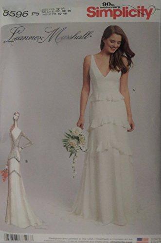 Simplicity 8596 Leanne Marshall Wedding Gown Size 12-20