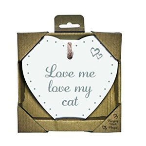 Love Me Love My Cat - Wooden Heart