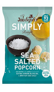 Joe & Sephs Simply Salted Popcorn 16g (Pack of 18)