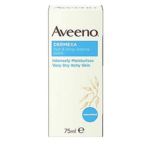 Aveeno Dermexa Fast and Long Lasting Balm, Intensely Moisturises and Soothes, For Very Dry Itchy Also Eczema Prone Skin, 75 ml