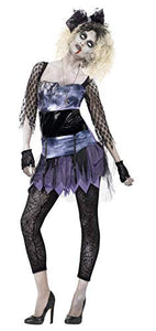 Smiffys Adult Women's Zombie 80's Wild Child Costume, Dress, Leggings, Necklace, Bow and Gloves, Zombie Alley, Halloween, Size: S, 44367