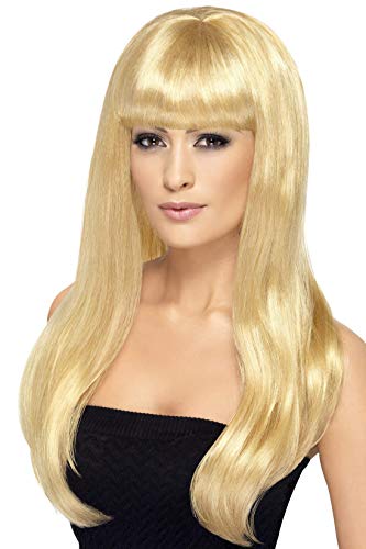 Smiffys Babelicious Wig Blonde Long Straight with Fringe
