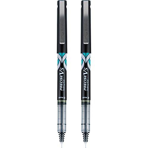 PILOT Precise V5 Deco Collection Rolling Ball Pens, Extra Fine Point, 2-Pack, Black (38800)